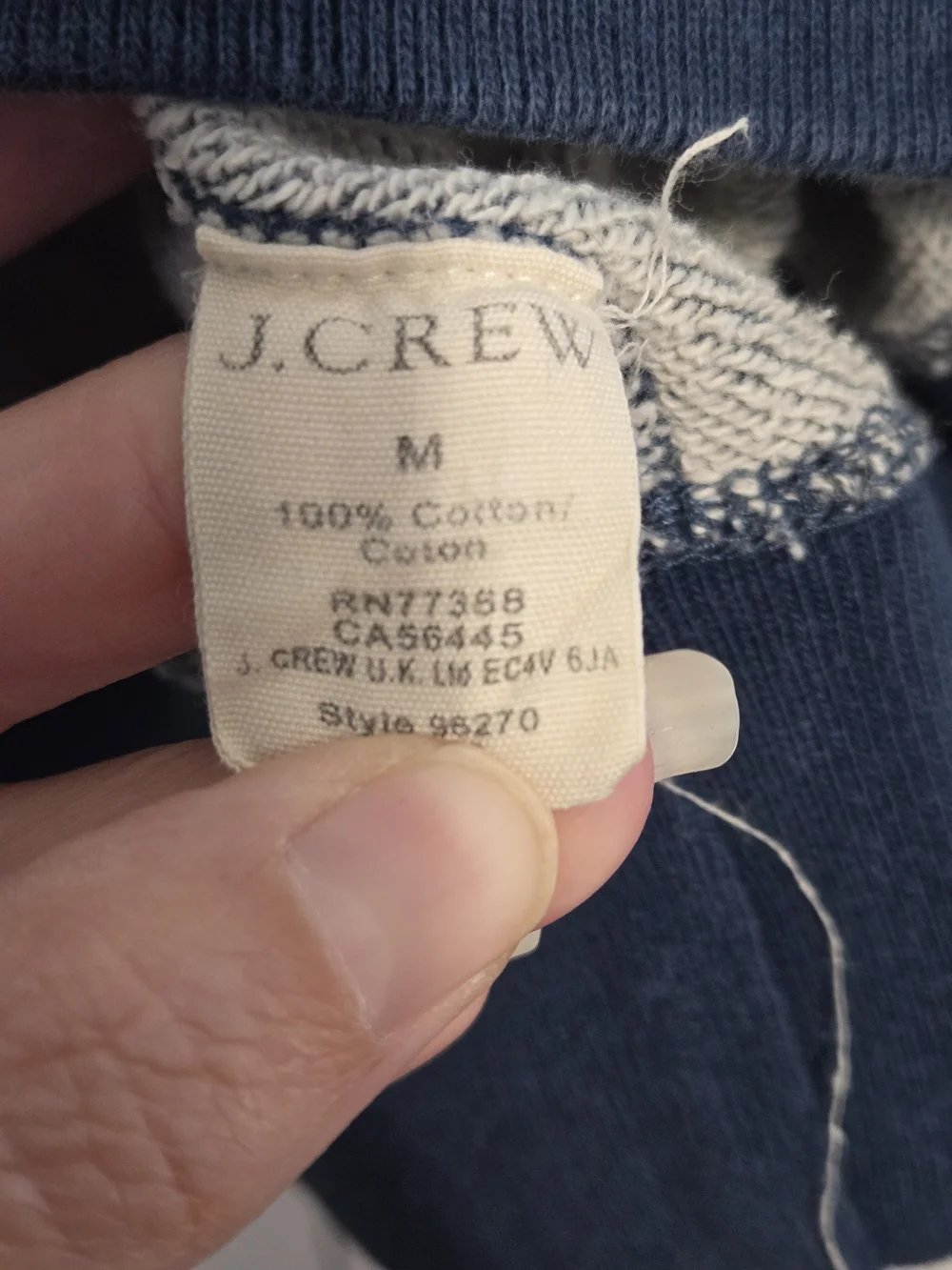 J.Crew‎ Vintage Fleece Sweatshirt Blue Crewneck Pullover Medium